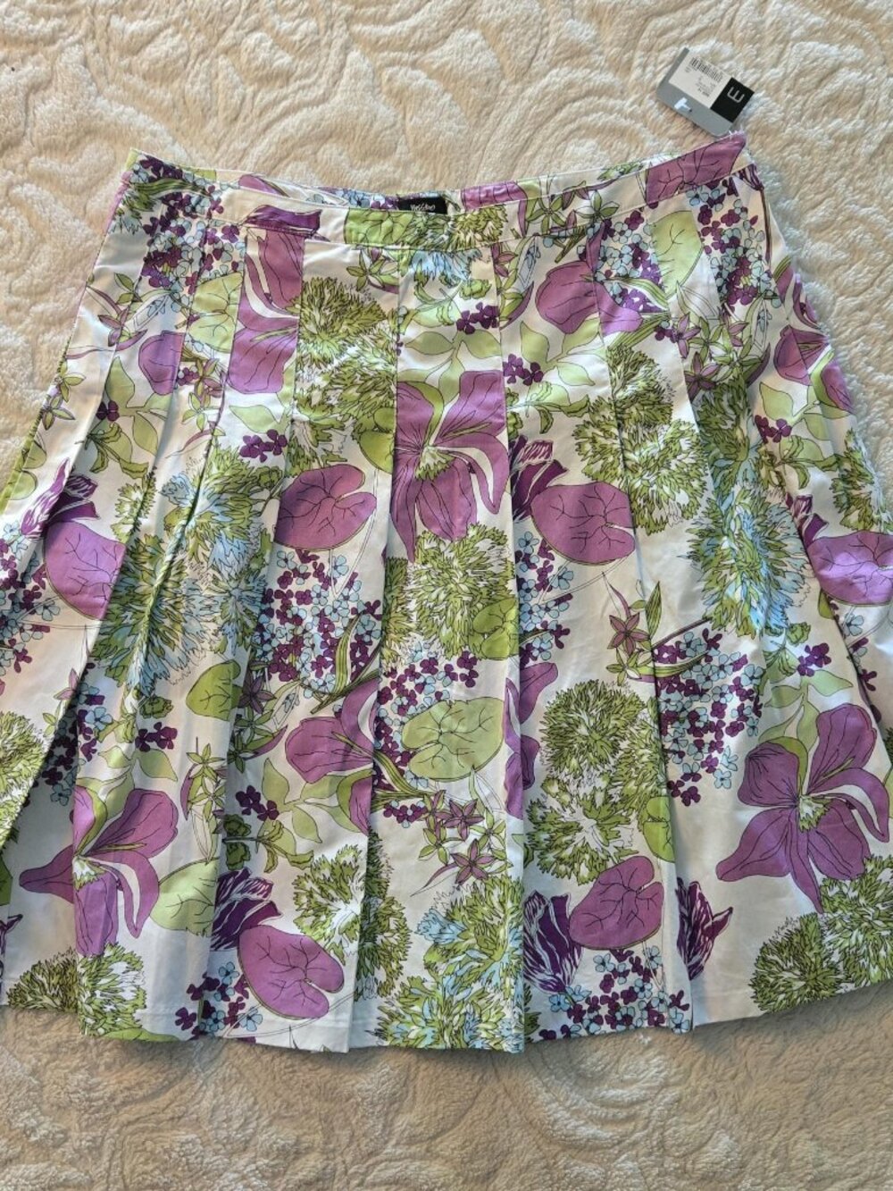 NWT MOSSIMO FLORAL PURPLE & GREEN SKIRT SIZE 14